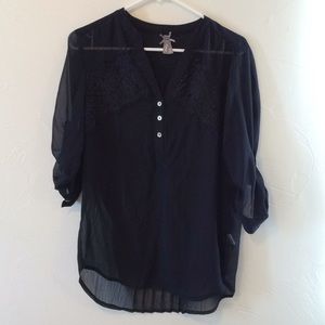 Navy blue dress top